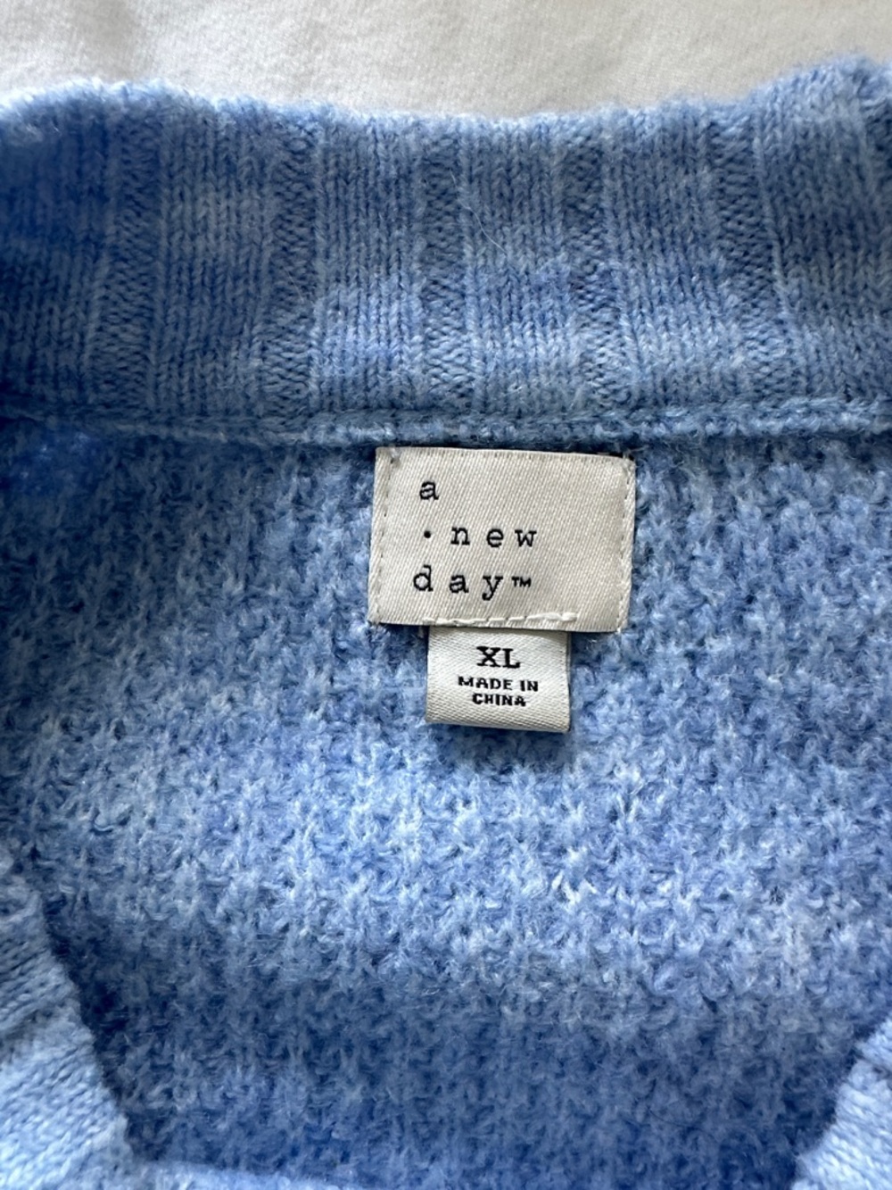 a new day Light Blue Waffle-Knit Crewneck Sweater - Picture 2 of 3